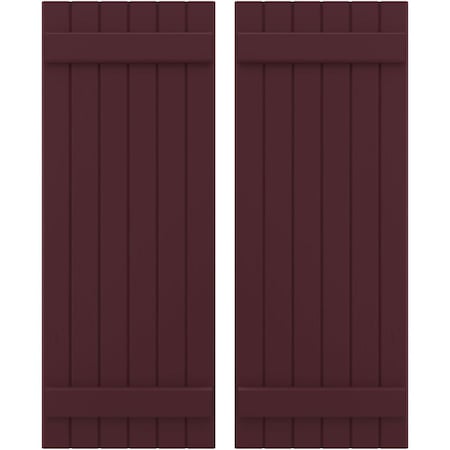 Americraft 6-Board (2 Batten) Exterior Real Wood Joined Board-n-Batten Shutters, ARW101BB621X41WRH